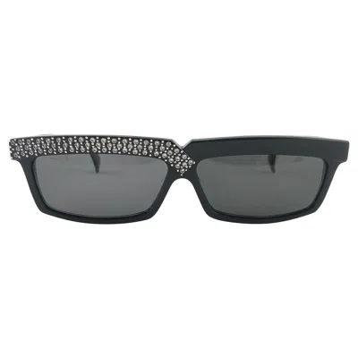 Pre-owned Alain Mikli Vintage Rare Claude Montana 555101 Smoking Black & Rhinestones Sunglasses 1989