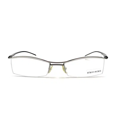 Alain Mikli White A0505 Metal Semi-rimless Glasses In Metallic