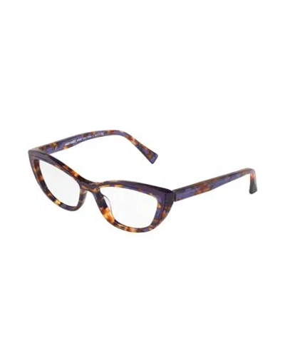 Alain Mikli Woman Eyeglass Frame Purple Size - Acetate In Multi
