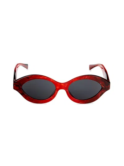Alain Mikli Women's 55mm Oval Sunglasses In Black Red
