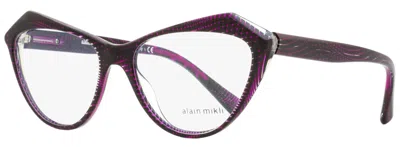 Alain Mikli Women's Lumette Eyeglasses A03089 001 Noir Matrix/fuxia 55mm In Multi