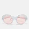 Alain Mikli X Alexandre Vauthier Light Blur/pink Roselyn Crystals Round Sunglasses In Blue