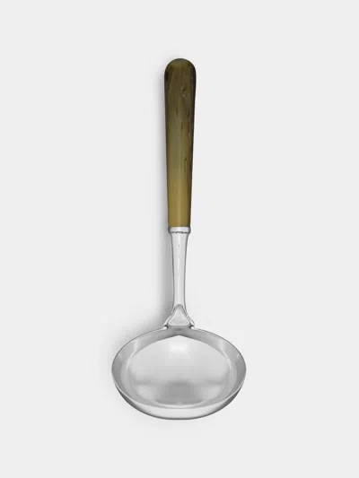 Alain Saint-joanis Marbled Resin Soup Ladle In Silver