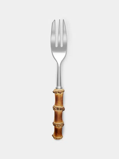 Alain Saint-joanis Bamboo Serving Fork  Abask Luxury Gift In Brown