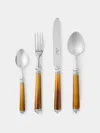 Alain Saint-joanis Marbella Dark Horn Resin Dinner Cutlery (set Of 4)  Abask Gift Set