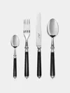 Alain Saint-joanis Marbella Ebony Resin Dinner Cutlery (set Of 4)  Abask Gift Set