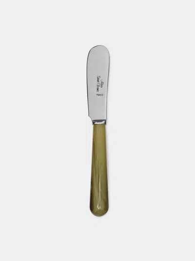 Alain Saint-joanis Marbled Resin Butter Spreader  Abask Luxury Gift In Brown