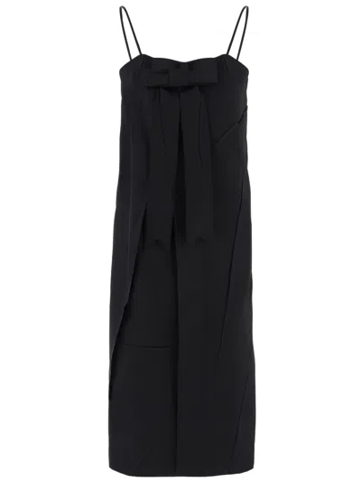Alainpaul Acetate-blend Mini Dress With Bow Detail And Overlapping Panels In Multi