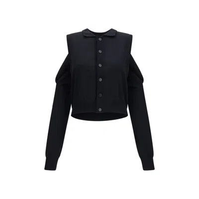 Alainpaul Black Cotton Women's Cardigan