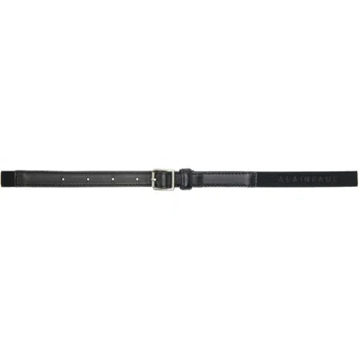 Alainpaul Black Elasticated Belt In Black Leather