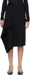 Alainpaul Black Extended Tailored Midi Skirt In Black