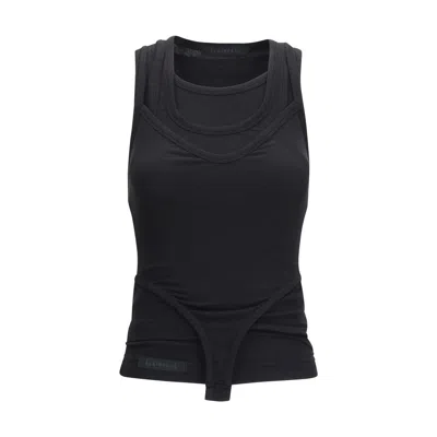 Alainpaul Black Lyocell Tank Women's Tops