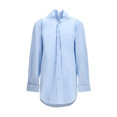 Alainpaul Shirt With Elasticated Collar In Blue
