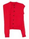 Alainpaul Button Cardigan In Red