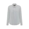 Alainpaul Button-up Cotton Shirt In Gray