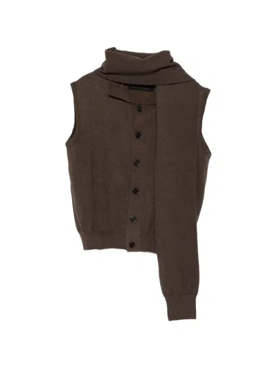 Alainpaul Deconstructed Roll-neck Top In Brown