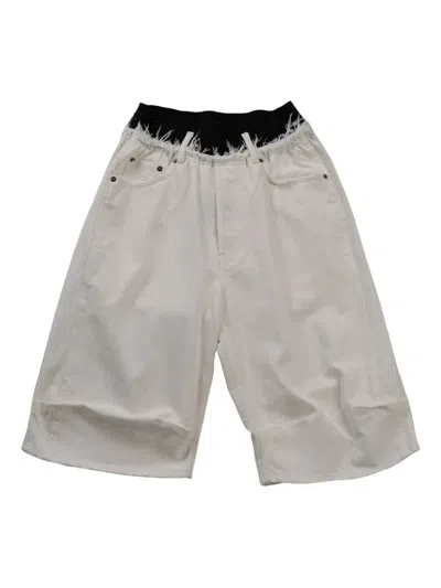 Alainpaul Denim Knee-lenght Shorts In White