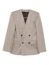 Alainpaul Double-breasted Blazer In Neutral