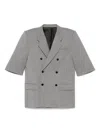 Alainpaul Double-breasted Tailored Blazer In Grey