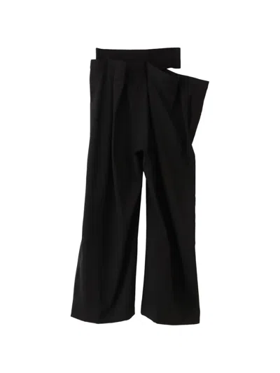 Alainpaul Double-waistband Trousers In Black