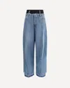 Alainpaul Elastic Waist Jeans In Blue