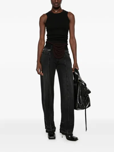Alainpaul Elasticated-waist Jeans In Black