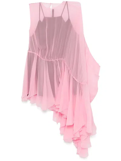Alainpaul Extended Ruffle Top In Pink