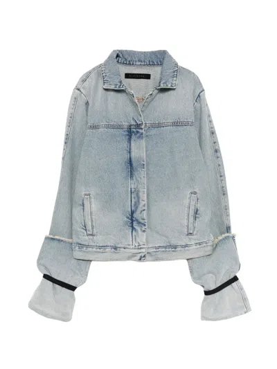 Alainpaul Folded-sleeve Denim Jacket In Blue