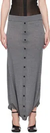 Alainpaul Gray Knit Fuseau Maxi Skirt