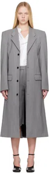 Alainpaul Gray Single Breasted Tailored Coat