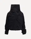 Alainpaul High-neck Gathered Jacket In Black