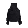 Alainpaul High-neck Gathered Jacket In Black