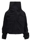 Alainpaul High-neck Gathered Jacket In Black