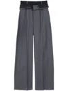 Alainpaul Inside-out Belt Tailored Trousers In Grey