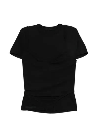 Alainpaul Layered-effect Ribbed T-shirt In Black