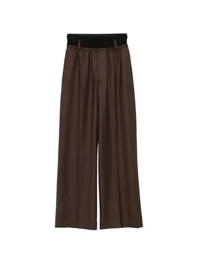Alainpaul Layered-waistband Wide-leg Trousers In Multi