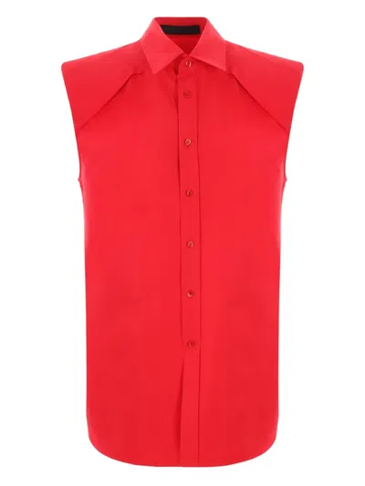 ALAINPAUL PADDED-SHOULDER SLEEVELESS SHIRT