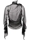 Alainpaul Point-d'esprit Tulle Top In Black