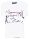 Alainpaul Printed Elasticated-straps T-shirt In White