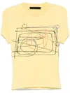 Alainpaul Printed Elasticated-straps T-shirt In Yellow
