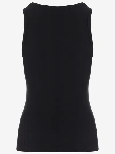 Alainpaul Ribbed Lyocell Blend With Bow Detail Tank Top In Black