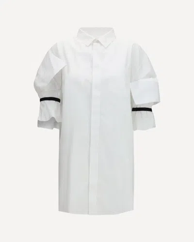 Alainpaul Shirt With Elasticated Sleeves In White