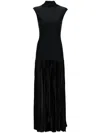 Alainpaul Black Plissee Maxi Dress In Black