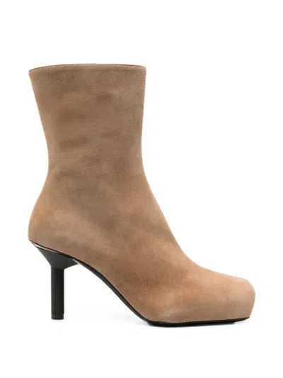 Alainpaul Square-toe Ankle Boots In Brown