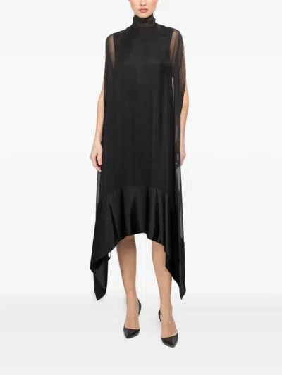 Alainpaul Turtleneck Asymmetric Dress In Black