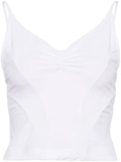 Alainpaul V-neck Crop Top In White