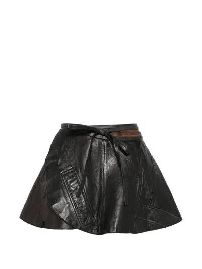 Alainpaul Warp Leather Shirt In Black