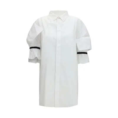 Alainpaul White Cotton Shortsleeve Women's Shirt