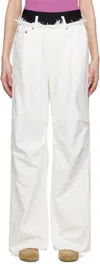 Alainpaul White Knee Jeans In White Wash