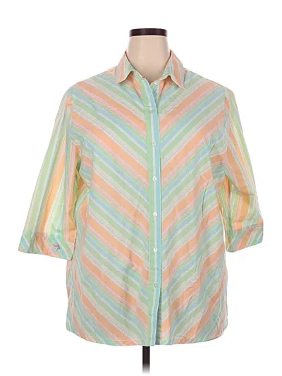 Pre-owned Alala 3/4 Sleeve Button Down Shirt In Green